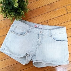 Levi's Shorty Short Size 11 Junior Pinstripe Light Denim Shorts